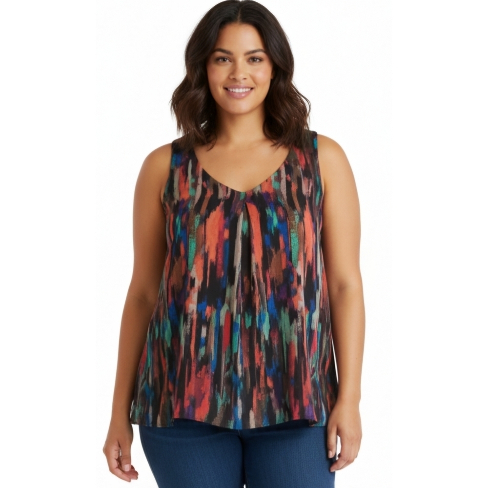 Forever 21 + Racerback Multicolor Plus Size Tank Top 3X